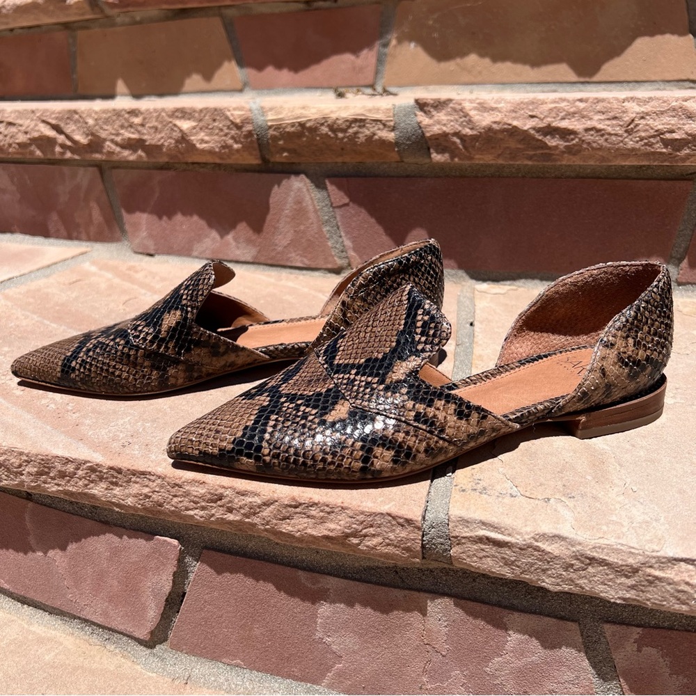 SARTO Franco Sarto Women’s Pointy Toe Mule Flats Size 7M Color Black/Tan/Brown